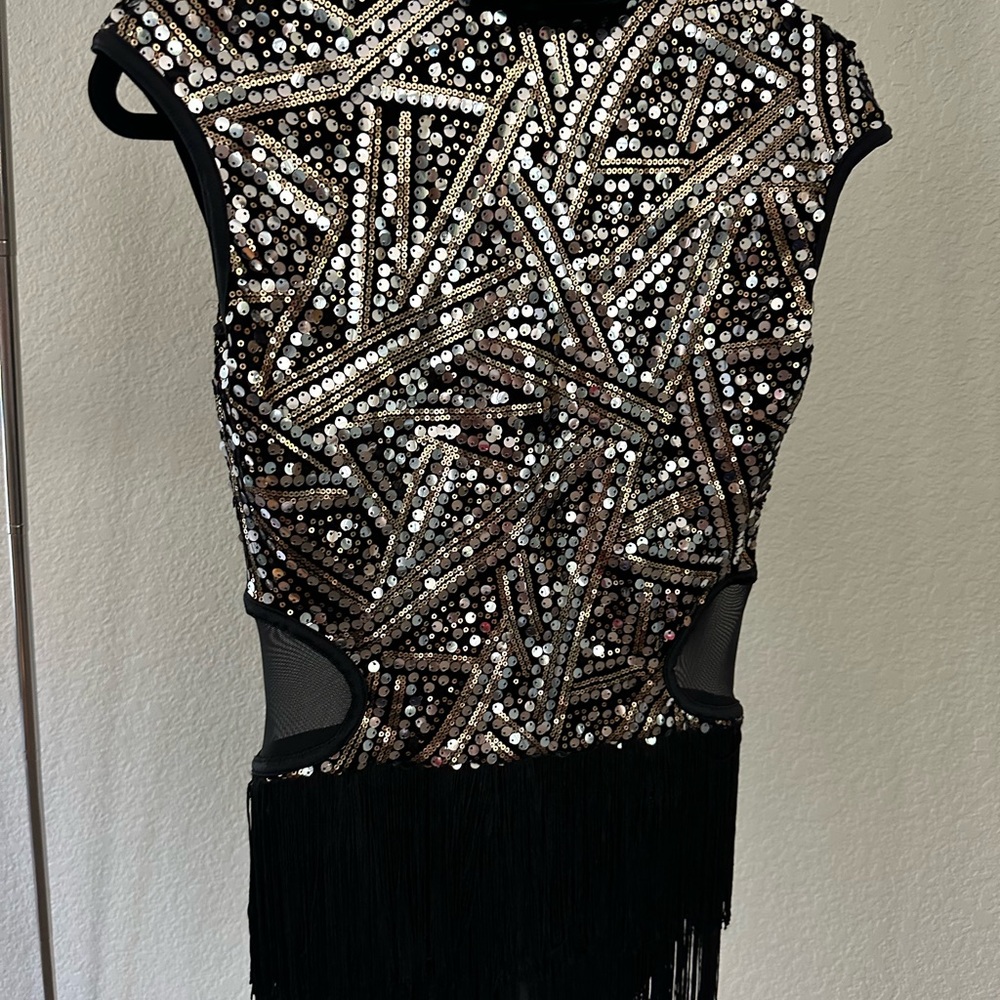 Sequin Fringe Sleeveless Dress